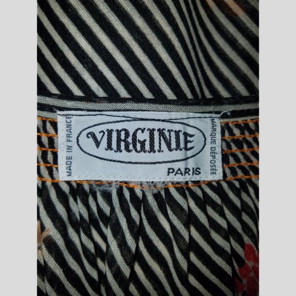 Vtg 70s French Boho Asymmetrical Frill Dress M - Picture 11 of 11